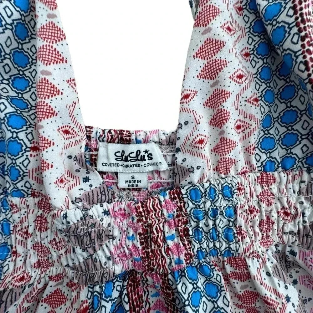 Lulu Print Backless V Neck Slip Maxi Dress - Picture 8 of 16